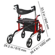 Bild in Galerie-Viewer laden, Amocart 2 in 1 Rollator Walker &amp; Transport Chair for Seniors Folding Rolling Walker Wheelchair Combo &amp; Aluminum Mobility Walker
