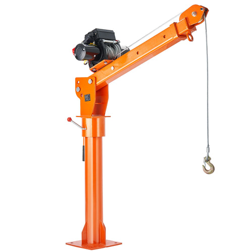 Amocart 2200lbs Electric Hoist Truck Crane 360° Swivel Folding Bed Jib Crane with 6000 lbs Electric Winch for Lifting Goods