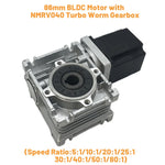 DC48V BLDC Nema34 86mm 350W-800W Brushless Motor Gearbox Kit 220VAC/310VDC Worm Gear Gearbox 3000RPM