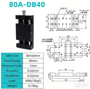 Load image into Gallery viewer, High Precision Manual Slide Table - 1D/2D X-Axis Linear Screw Displacement Stage for Experiments
