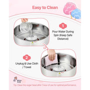 Load image into Gallery viewer, SucceBuy Cotton Candy Machine Commercial 1000W Electric Candy Floss Maker Easy Use with 15 inch Stainless Steel Bowl for Kids - AMOCART
