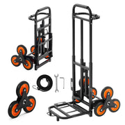 Bild in Galerie-Viewer laden, Amocart 220LBS Stair Climbing Cart Folding Trolley Cart with Telescoping Handle &amp; Wheels Stair Climber Dolly for Home Warehouse
