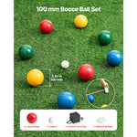 Amocart Bocce Ball Set 8 Resin Balls with Pallino Carry Bag and Measuring Rope Multi Color for Beach Lawn and Backyard Games