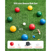 Bild in Galerie-Viewer laden, Amocart Bocce Ball Set 8 Resin Balls with Pallino Carry Bag and Measuring Rope Multi Color for Beach Lawn and Backyard Games
