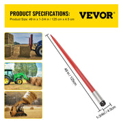 Bild in Galerie-Viewer laden, SucceBuy Hay Spear Bale Spear Capacity Spike Quick Attach Square Hay Red Coated Forks Hex Nut  Sleeve for Bucket Tractor Loader
