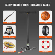 Load image into Gallery viewer, SucceBuy 3 Stage PCP Pump + Pressure Gauge 4500PSI Tire Kayak Ball Inflatable Air Gun Filling Stirrup High Pressure Hand Pump - AMOCART

