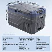 Charger l'image dans la visionneuse de galerie, Amocart 8L to 75L Car Refrigerator Fridge Portable Icebox Single&amp;Dual Zone w/Blue Tooth Temp Adjustable for Outdoor Camping RV
