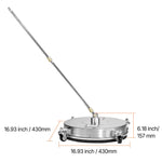 Amocart Pressure Washer Surface Cleaner PE/Stainless Steel Pressure Washer Attachments with 4 Wheels for Concrete Patio Deck