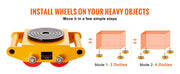 Load image into Gallery viewer, Amocart 6T Machinery Skate Dolly Industrial Mover with 4 Wheels and 360° Rotation Non-Slip Cap for Warehouse Workshop Factory
