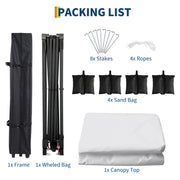 Load image into Gallery viewer, 10x10 ft Heavy Duty Pop Up Canopy Tent - Outdoor Gazebo with 210D Oxford Fabric, Rust-Resistant Frame, Quick Setup, 3 Adjustable Heights, UV Protection, Roller Bag, Weight Bags, Stakes, Guy Ropes
