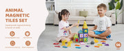 Load image into Gallery viewer, Amocart 56PCS Magnetic Tiles Magnet Building Blocks with 4 Dinosaurs Construction Stacking Stem Educational Toys for Kids
