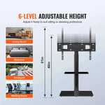 Amocart TV Stand Mount Swivel Tall TV Stand for 32-65/70 inch TV Height Adjustable Portable Floor TV Stand Max VESA 600 x 800mm