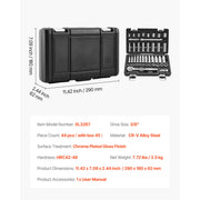 Load image into Gallery viewer, SucceBuy Socket Set 3/8 &amp; 1/4 &amp; 1/2 in Drive Socket Tool Set SAE and Metric Chrome Plated CR-V Alloy Steel for Automotive Repair - AMOCART
