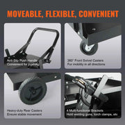 Load image into Gallery viewer, SucceBuy Welding Cart 3-Tier Welder Cart with Swivel Wheels Safety Chains Rolling Tank Storage for Plasma Cutter Welding Machine - AMOCART
