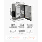 Amocart Outdoor Electrical Box 20 x 16 x 8 in Stainless Steel Ventilated Electrical Enclosure with Thermostat and Fan, Rain Hood, Hinge Connection, Wall/Pole Mounted