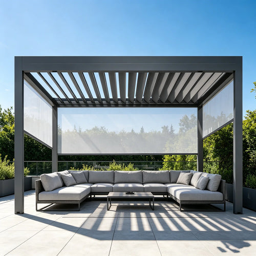 Bioclimatic Pergola with Adjustable Louvers, Ideal Outdoor Structure for Patio, Backyard & Garden, All-Weather Relaxation Space