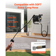 Load image into Gallery viewer, SucceBuy Pressure Washer Hose Reel 50 ftx3/8 in Steel Bracket-Mounted 4000PSI Max Manual Power Hand Crank for Car/Floor Washing
