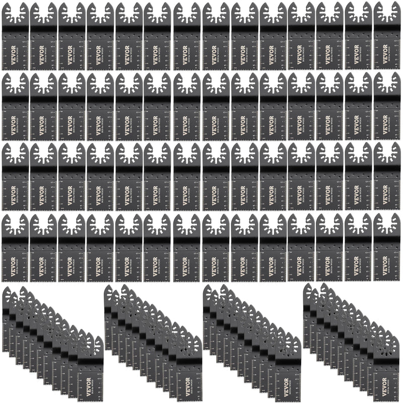 SucceBuy 100PCS Oscillating Saw Blades Quick Release Multitool Blades Kit HCS Tool Blades Cut Cutter for Wood Plastic Metal Nail