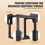 Load image into Gallery viewer, SucceBuy 9U Wall Mount Rack 150lbs Max Load Capacity Open Frame Server Network Rack with Cage Nuts Screw for Server IT Equipment
