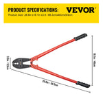 Amocart 24/30Inch Wire Rope Swager Crimper Tool Insulated Handle Aluminum Copper Cable Fishing Sleeves Cutter Crimping Pliers