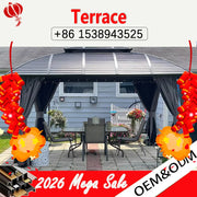 Load image into Gallery viewer, Aluminum Alloy Frame Outdoor Hard Roof Gazebo Heavy Duty Waterproof UV Resistant Anti Rust All Weather Metal Garden Gazebo
