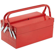 Load image into Gallery viewer, Amocart Metal Tool Box 2-Tier 3-Tray Portable Folding Tool Chest Organizer with Handle &amp; Lock Toolbox for Factory Repair Shop
