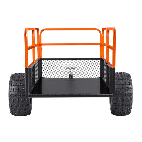 SucceBuy Garden Utility Trailer 28 Cu.Ft. & 1800lbs ATV UTV Trailer Tow Behind Steel Dump Trailers for Lawn Tractor Garden Waste