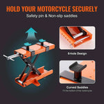 Amocart Motorcycle Lift 1100 LBS Motorcycle Scissor Lift Jack with Safety Pin Steel Motorcycle Jack Hoist Stand for Motorbike