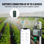 Amocart WiFi Sprinkler Timer Single/Two Outlet Smart Hose Faucet Water Timer APP Control/Voice Control, IPX6 for Yard Watering