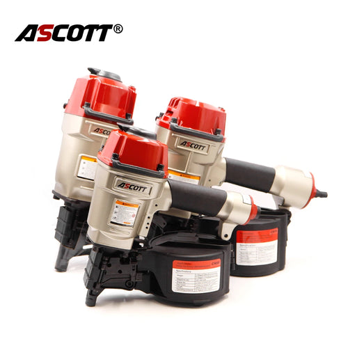 Ascott Coil Nailer CN57 CN70 CN80 CN90B Pallet Nailing Gun for Making Crates Siding Board Fencing Woodworking Pneumatic Tool