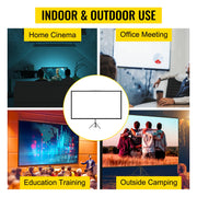 Load image into Gallery viewer, SucceBuy 100 Inch Tripod Projector Screen with Stand 16:9 4K HD Portable Projection Home Cinema for Indoor &amp; Outdoor Projection
