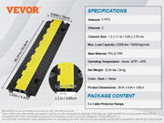 Load image into Gallery viewer, Amocart Cable Protector Ramp 1/3/5 PCS 2Channel Heavy Duty Wire Cord Cover Ramp with TPR Flip-Open Top Cover Traffic Speed Bump

