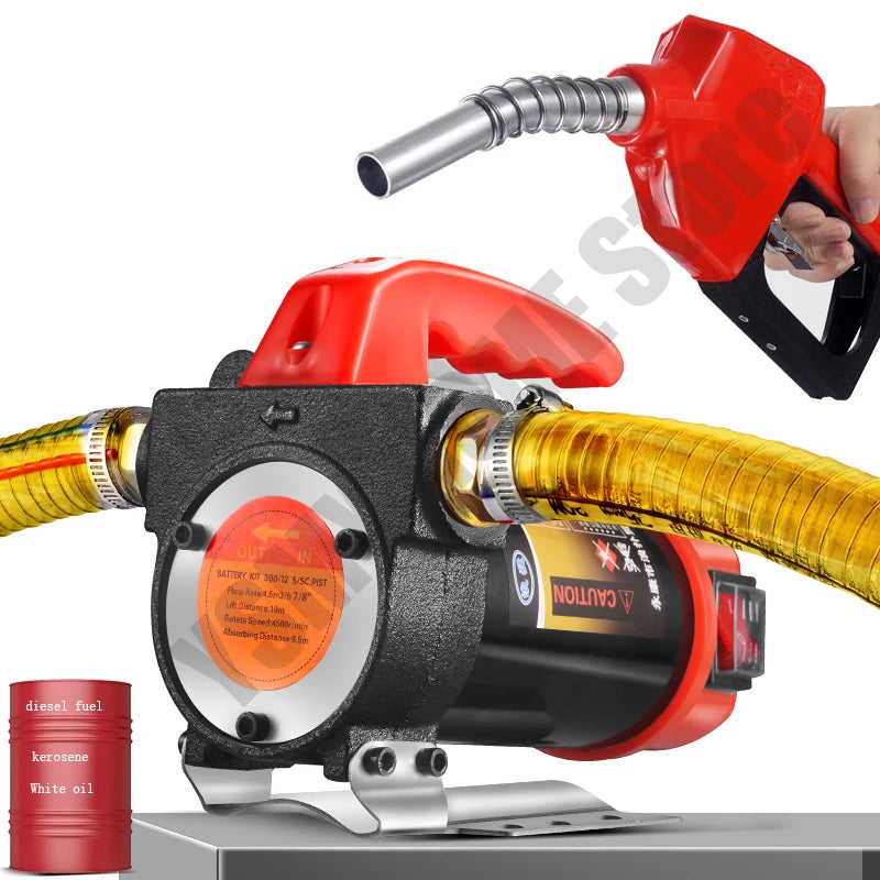 Electric Fuel Transfer Pump 12V/24V/220V 12GPM Convenient Diesel oil Fuel Dispenser automatic start-stop for diesel/coal oil Amocart