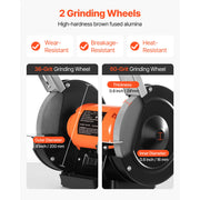 Load image into Gallery viewer, SucceBuy Bench Grinder 8-inch Single Speed Bench Grinder with Induction Motor Adjustable Eye Shield for Fast Sharpening Grinding
