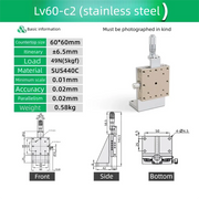 Load image into Gallery viewer, Z Axis LV40/50/60/80 Sliding Table Manual Displacement Vertical-lift Fine Tuning Platform Cross Guide Linear Stage Sliding
