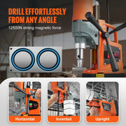 Load image into Gallery viewer, SucceBuy 11PCs Magnetic Drill Motor 1.6 in 1450W Boring Diameter 850RPM Speed 2810 lbf Portable Electric Mag Drill Press
