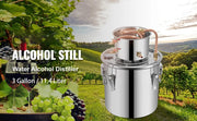 Load image into Gallery viewer, SucceBuy 3 5 8 13 Gal Alcohol Still Stainless Steel Alcohol Distiller Copper Tube Home Brewing Kit for DIY Whisky Wine
