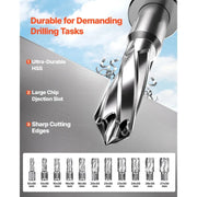 Bild in Galerie-Viewer laden, SucceBuy 11PCs Magnetic Drill Motor 1.6 in 1450W Boring Diameter 850RPM Speed 2810 lbf Portable Electric Mag Drill Press
