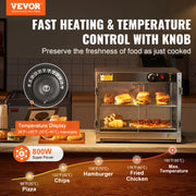 Load image into Gallery viewer, SucceBuy 2-Tier Commercial Food Warmer Display 800W Display Warmer 86℉~185℉Temperature 58L Hamburger Pizza Bread Fried Chicken - AMOCART
