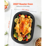 Load image into Gallery viewer, SucceBuy Roaster Oven Electric Roasting Pan Adjustable Temperature Fast-Cooking Turkey Roaster Defrost &amp; Warm Function for Home - AMOCART
