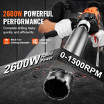Amocart 2000W/2600W Handheld Core Drill Machine Drilling Diameter Wet&Dry Diamond Core Drill Rig Rugged Concrete Core Drill