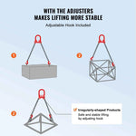 Amocart 3T 5ft Lifting Sling Chain 5/16 inch G80 Lifting Chains with 2 Leg Grab Hooks for Engine Hoist Engine Lift Chain