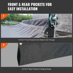Amocart 18oz Dump Truck Mesh Tarp PVC Coated Heavy Duty Cover with Reinforced Webbing for Manual or Electric Dump Truck Syste