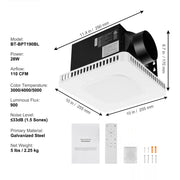 Bild in Galerie-Viewer laden, SucceBuy Bathroom Exhaust Fan 80/110CFM High-Efficiency Ventilation 1.5sones Low Noise Operation Energy-Saving Bathroom Ceiling
