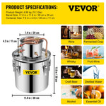 Amocart 3 5 8 13 Gal Alcohol Still Stainless Steel Alcohol Distiller Copper Tube Home Brewing Kit for DIY Whisky Wine