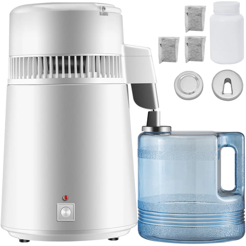 SucceBuy 4L Water Distiller Purifier Filter Dispenser Heating Drinking Bottle Softener  Stainless Steel Home Appliance for Offic