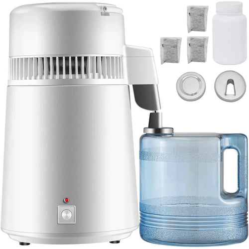 Amocart 4L Water Distiller Purifier Filter Dispenser Heating Drinking Bottle Softener  Stainless Steel Home Appliance for Offic
