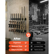 Load image into Gallery viewer, SucceBuy Indoor Gun Rack Steel Wall Mount Rifle and Shotgun Rack 8 Slots for Long Guns with Screws for Home Hunting Cabin Wall - AMOCART
