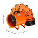 SucceBuy Industrial Exhaust Fan 10/12 inch Ventilation Fan Ventilator with 5M PVC Duct Exhaust Blower for Home Workplace Factory