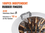 Load image into Gallery viewer, SucceBuy Chicken Plucker Machine 20inch Diameter Stainless Steel Drum 108 Soft Fingers 500W Poultry Plucking Debris Collection
